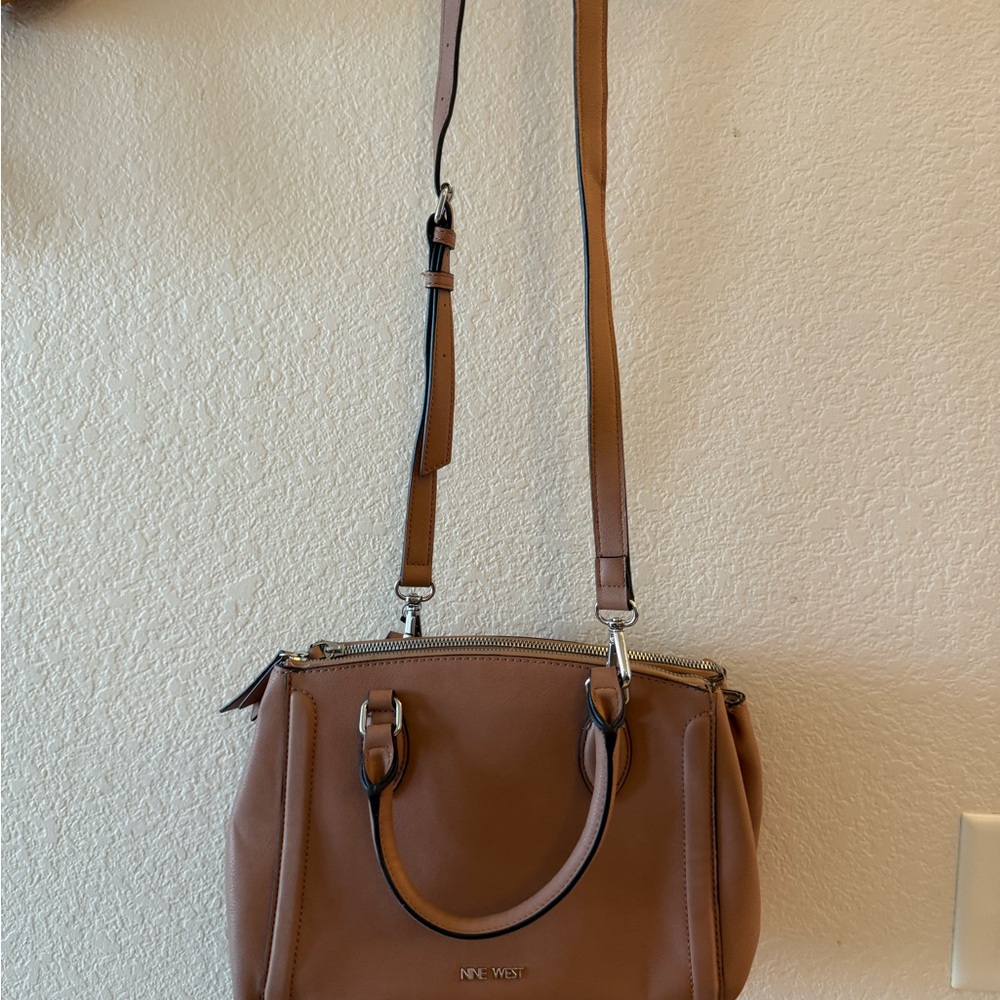 Nine West Brown Crossbody Satchel with Removable Strap